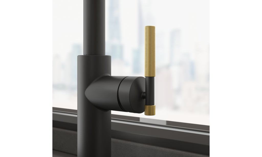 Franke Maris Stripes U Pull Down MattBlack/Gold