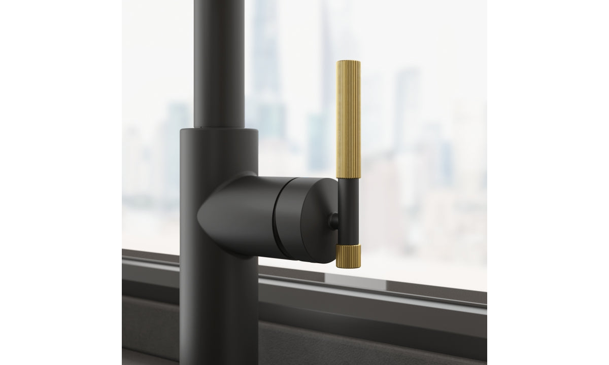 Franke Maris Stripes U Pull Down MattBlack/Gold