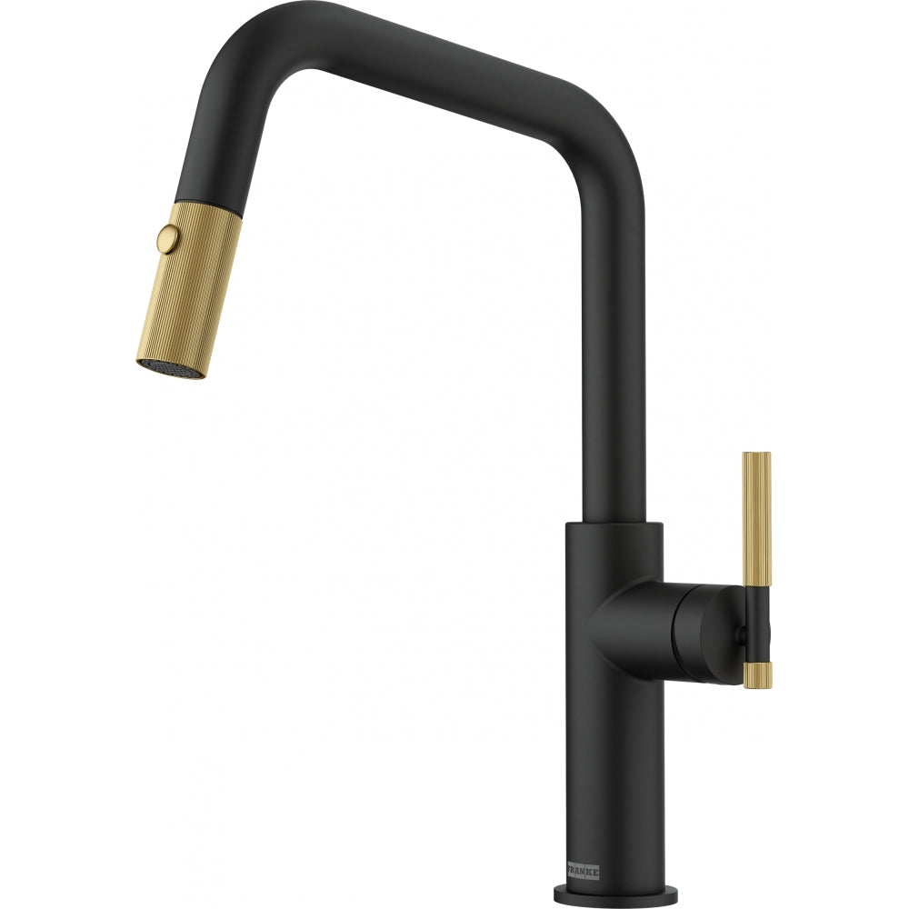 Franke Maris Stripes U Pull Down MattBlack/Gold
